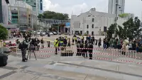 Cops gather outside Sogo ahead of 'Tangkap Azam Baki' protest