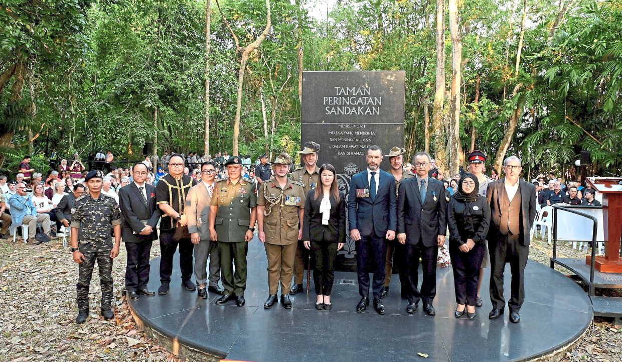 Moving tribute: Wong (fifth from right) with Simon Fellows, Deputy High Commissioner of Australia to Malaysia (sixth from right) and other dignitaries at the Anzac Day Dawn Service.