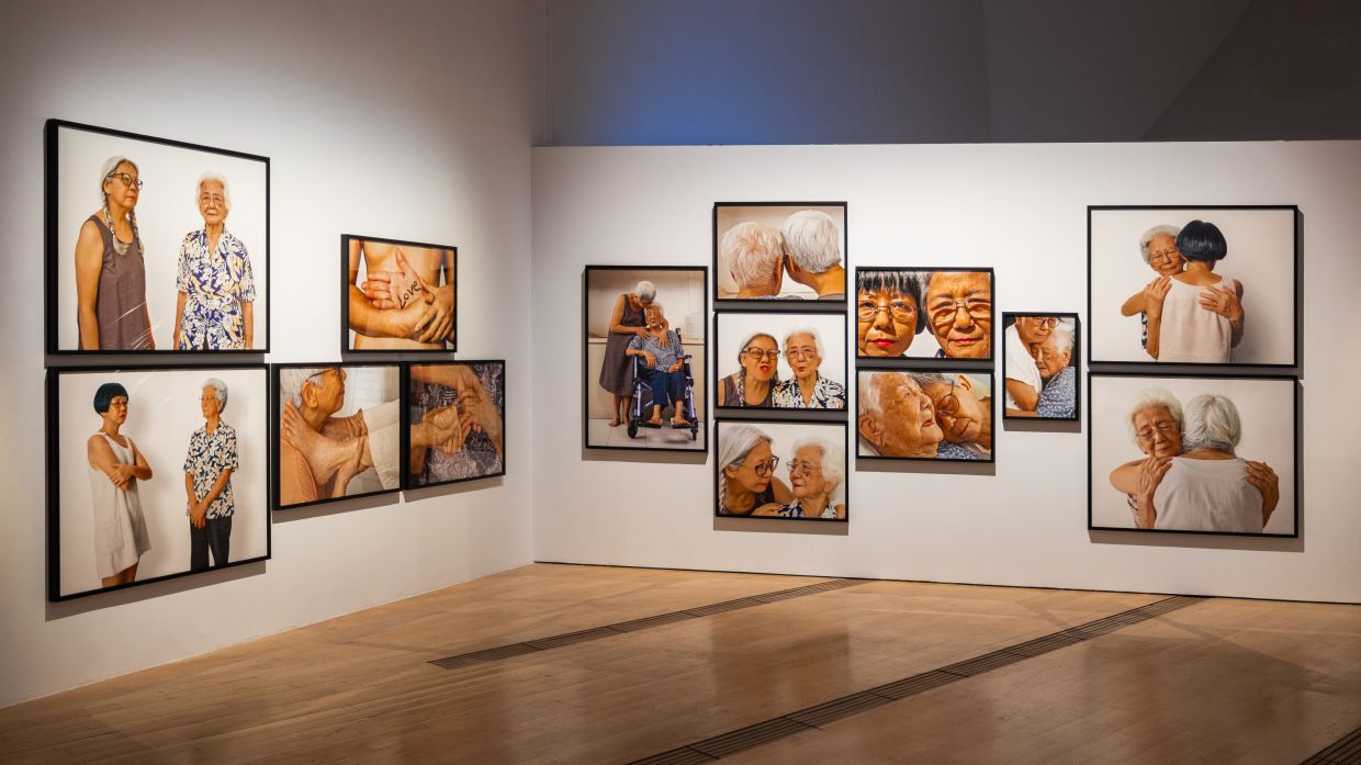 Singaporean artist Amanda Heng’s 30-year photo series 'Always By My Side' (2023), tracing her own ageing alongside her mother. Photo: ArtScience Museum