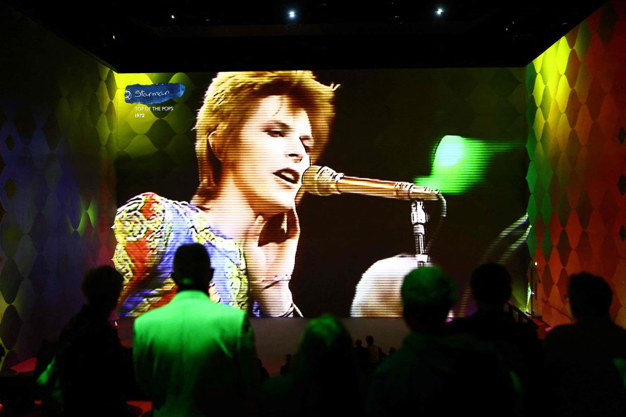 The hour-long show, which runs until at least October, features some 40 tracks by Bowie who sold at least 100 million records worldwide during his lifetime. Photo: AFP 