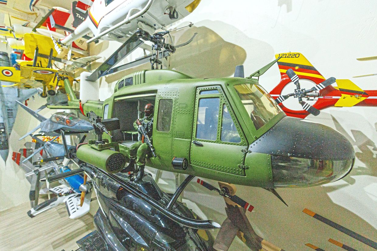Razalie’s RC Bell ‘Huey’ helicopter is one of his personal favourites.