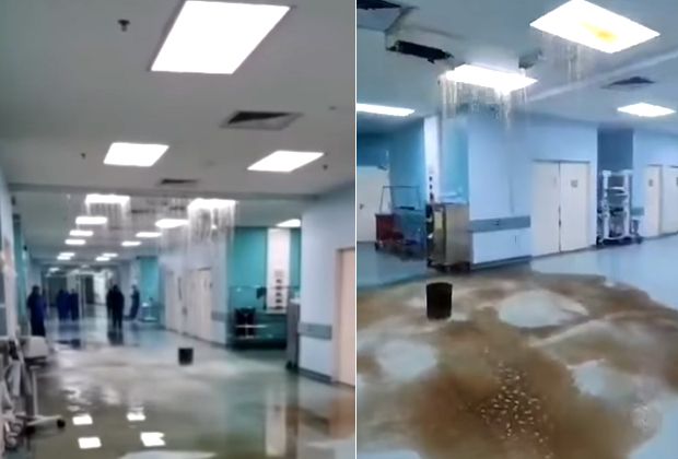 Pipe leak at Hospital Ampang caused water to cascade from ceiling