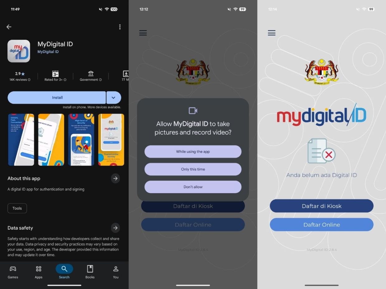 Users will be given the option to register their MyDigital ID at a kiosk or online.