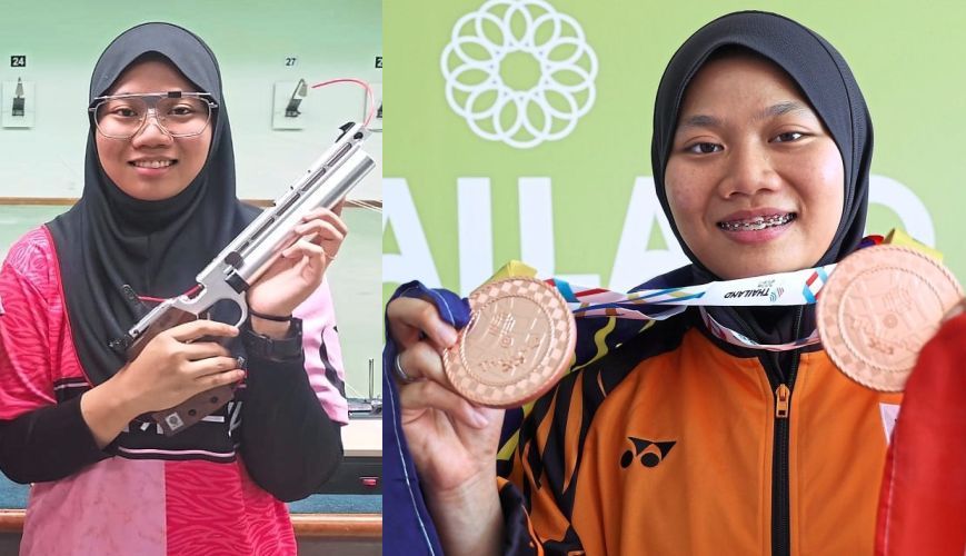 Trusted weapon: Nurul Syasya Nadiah made a statement at the Lapua IWK Berlin Championship by winning the women’s 10m air pistol gold medal.