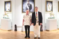 Yabba dabba do! King receives visit from grandson of Flintstones co-creator