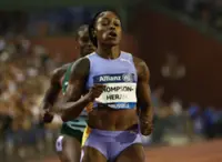 Athletics-Thompson-Herah happy to be back in competition after missing Paris due to injury