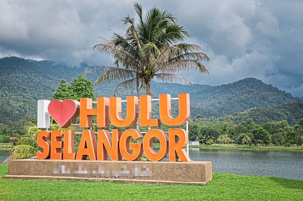 A sign at Taman Tasik Milenium in Kuala Kubu Baru welcoming visitors to Hulu Selangor. The district recorded over 209,000 visitors last year.