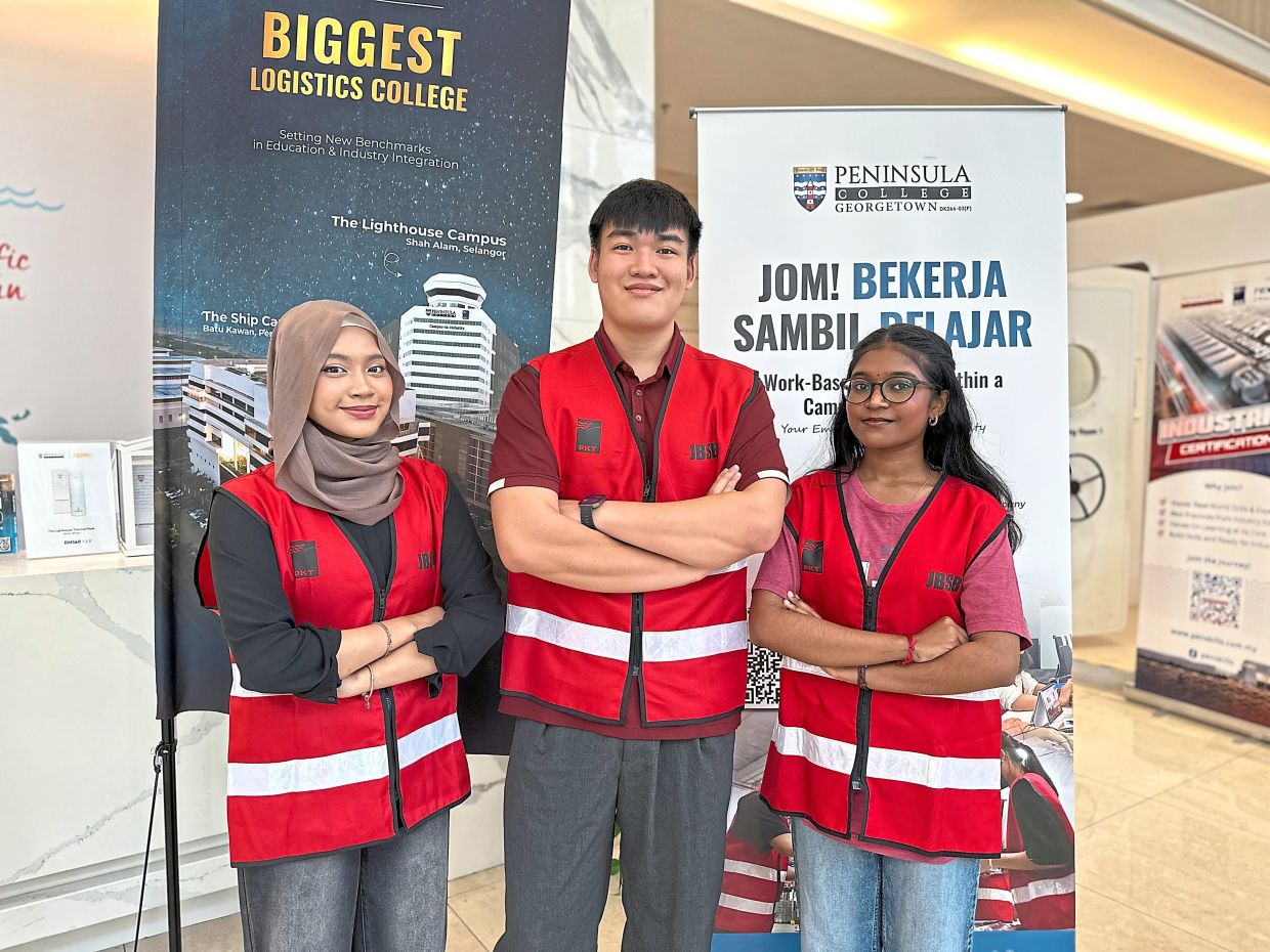 (From left) Damia, Benjamin and Janani are in full praise of the JBSB programme.