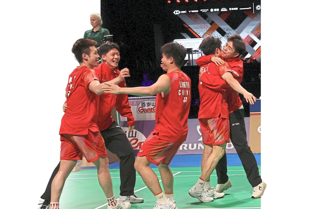 On Sunday, the team led by captain Shi Yuqi showed grit to fend off a spirited France before sealing a 3-1 victory.