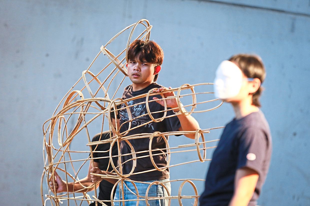 The earthy feel of bamboo props gives this sci-fi-inspired theatre show its tactile grounding. – LEONG WAI YEE/The Star