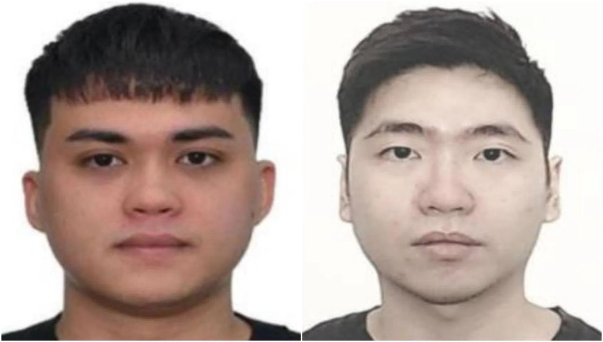 Jonathan Boneta (left) and Lee Ding Hao are currently at large outside of Singapore. - Photos: SINGAPORE POLICE FORCE