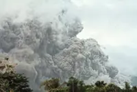 Mayon chokes three towns