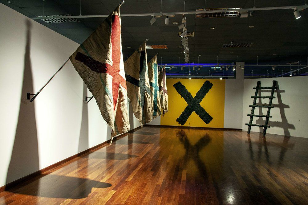 Samsudin's 'Rambu-Rambu Memori' installation, which won the Bakat Muda Sezaman (Young Contemporaries) main prize in 2019. This series is now part of the national collection. Photo: National Art Gallery