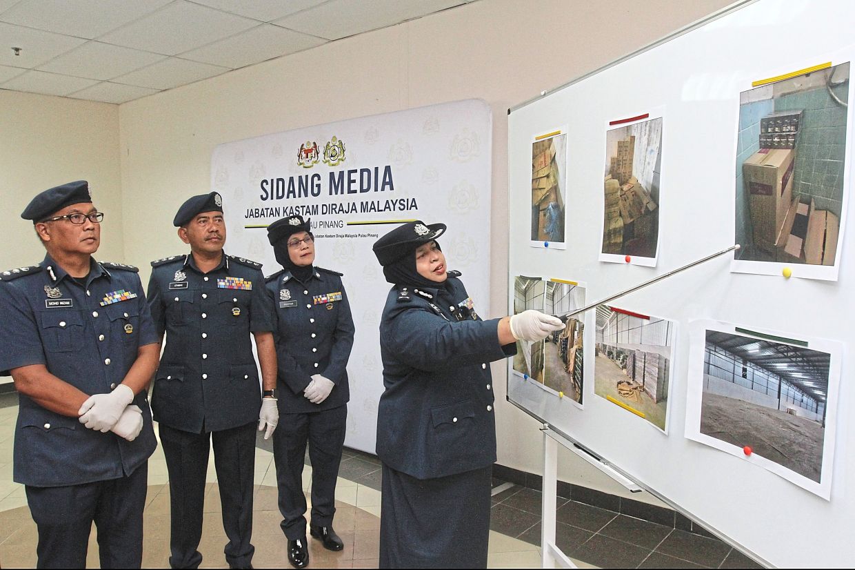 Nearly RM4mil worth of contraband ciga­rettes and alcoholic bevera­ges meant for the black market were seized in two separate ope­rations in Penang.