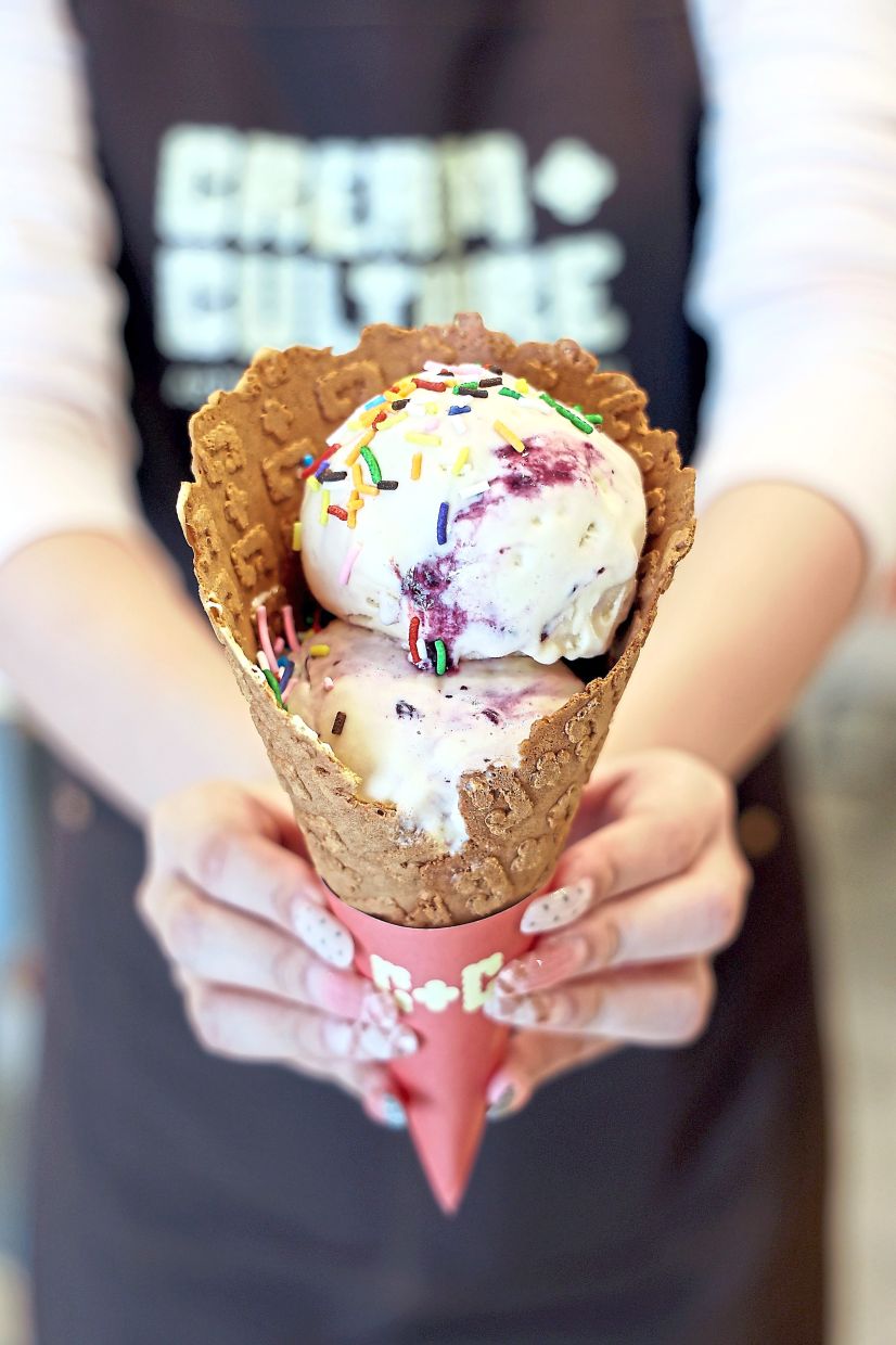 The kefir ice-creams that Ho crafts at Cream & Culture come in three different kefir levels to suit different taste buds.