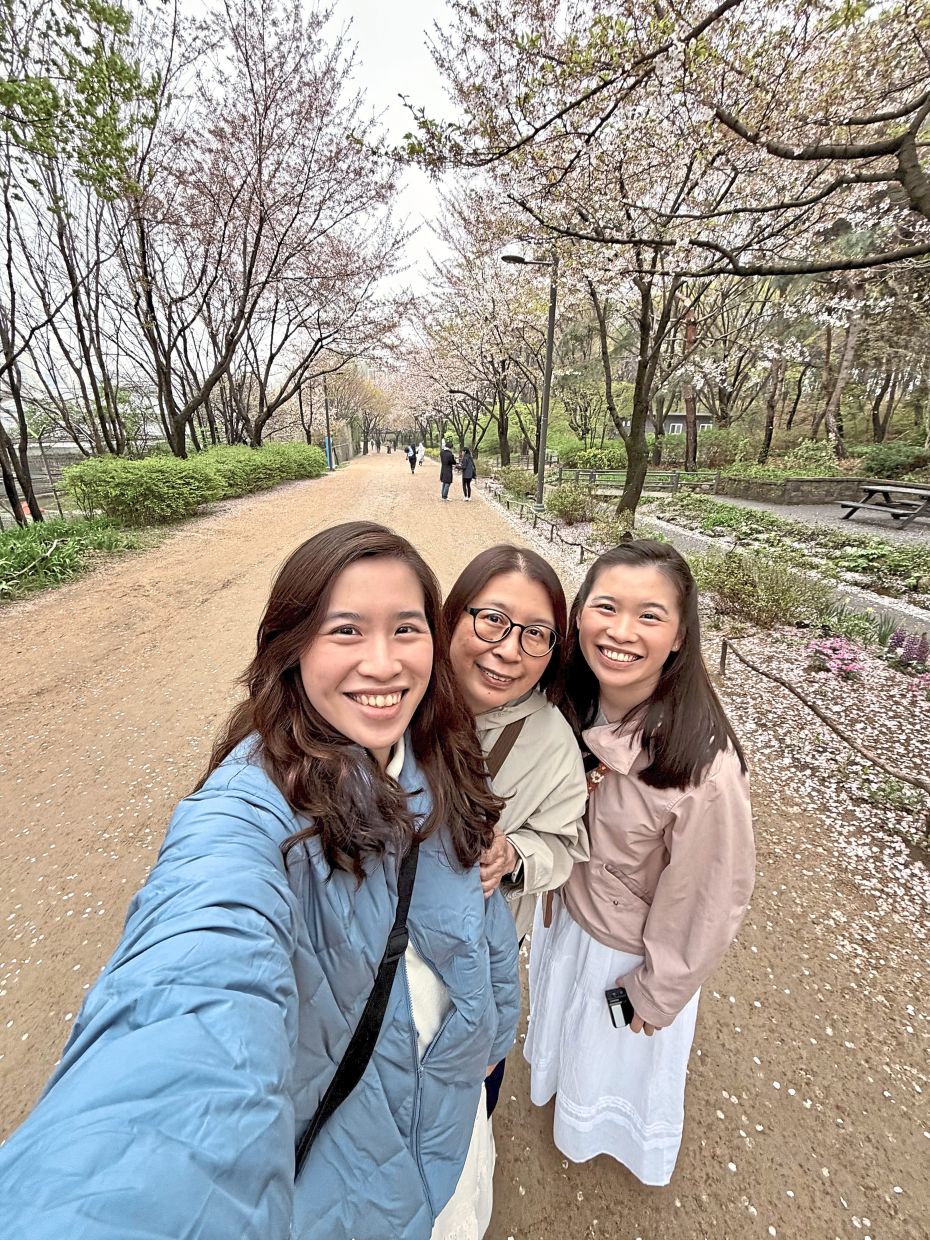 Koh (left) says her mother prefers travel destinations with cooler weather. — FELICIA KOH