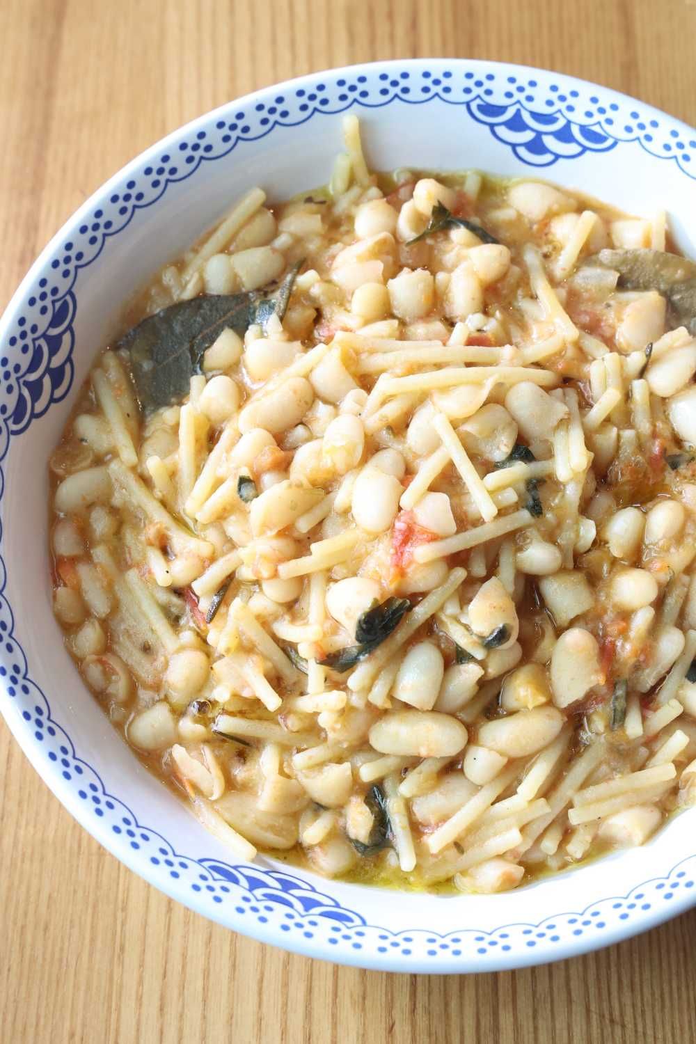 Carbone grew up eating his mother's pasta dishes for lunch and dinner every day and says dishes like this pasta with cannellini beans are his ultimate comfort food.REPORTER: ABIRAMI
