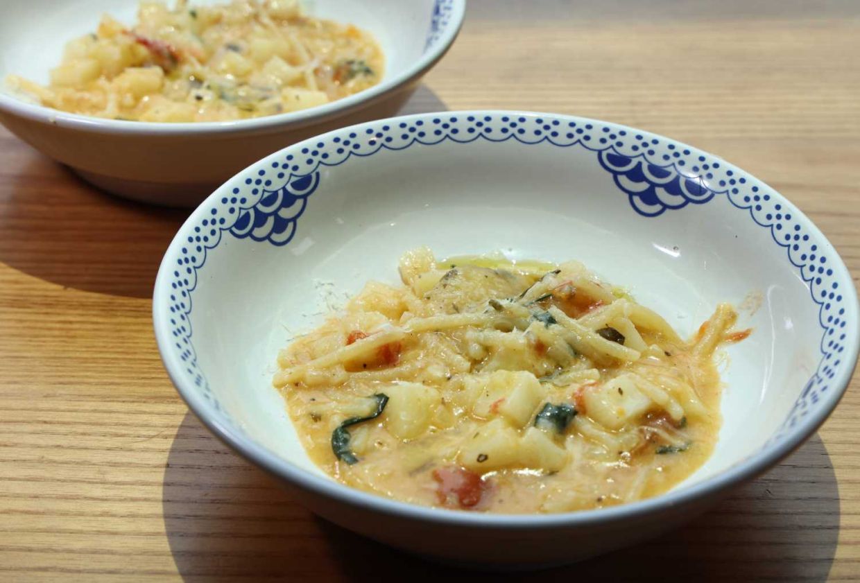 PASTA AND POTATOES WITH PROVOLA
