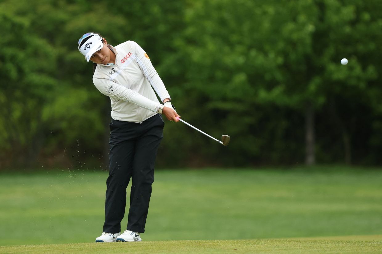 Jeeno Thitikul of Thailand chips onto the 18th green during the third round of the Mizuho Americas Open 2026 at Mountain Ridge Country Club on May 09, 2026, in West Caldwell, New Jersey. -- Sarah Stier/Getty Images/AFP