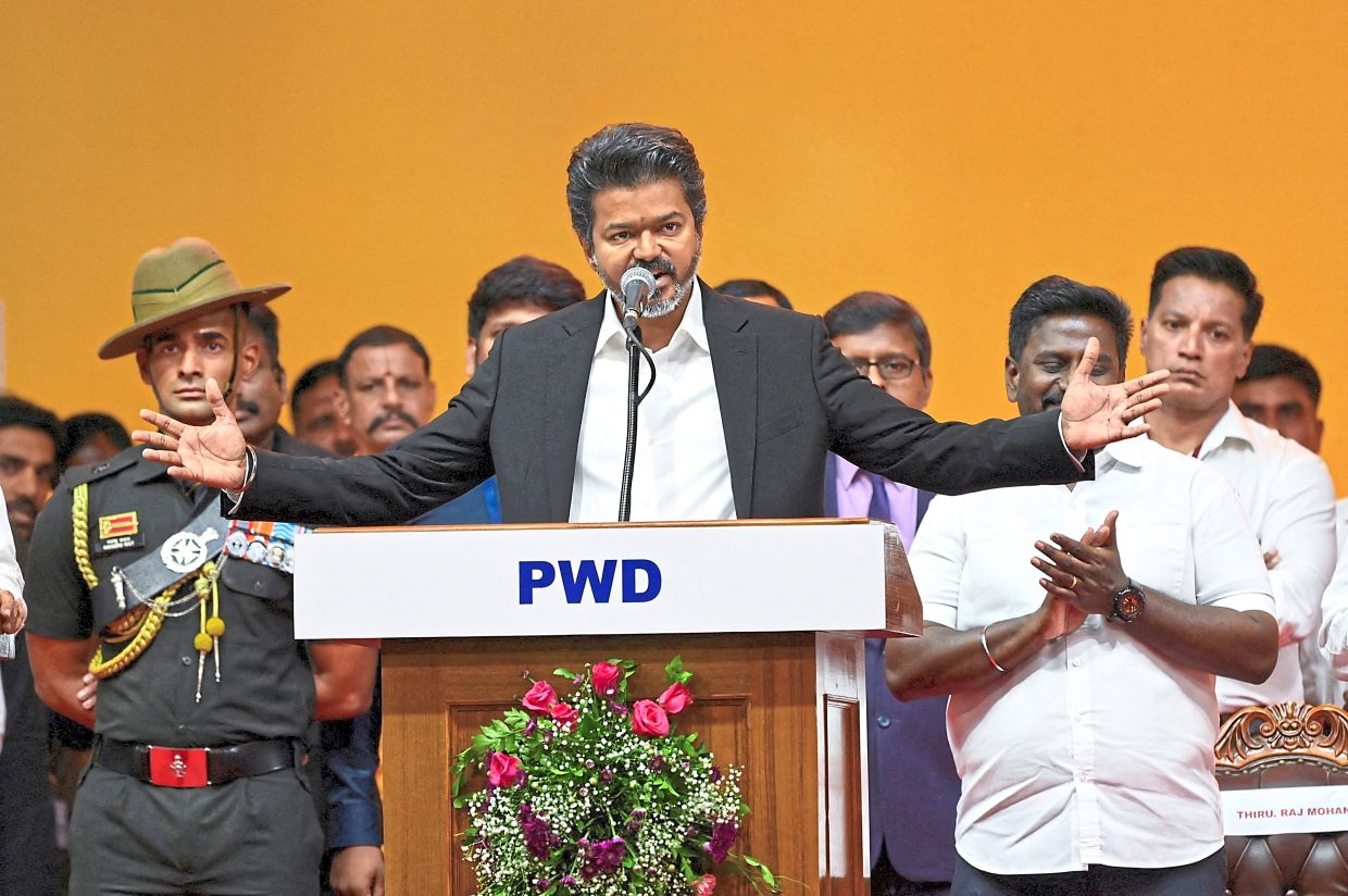 Film star C. Joseph Vijay has been sworn in as chief minister of Tamil Nadu after his newly formed party secured enough coalition support to take power in the state.