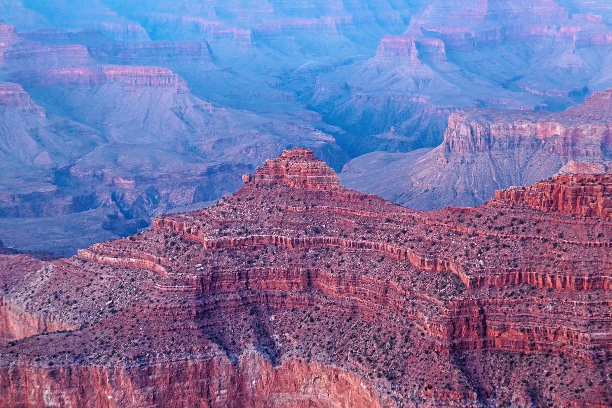 The Grand Canyon is seen from a view at Mather Point.
