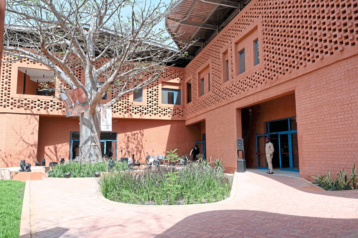 A general view of a baobab tree in the middle of the courtyard at the Goethe-Institut German cultural centre in Dakar. Photo: AP