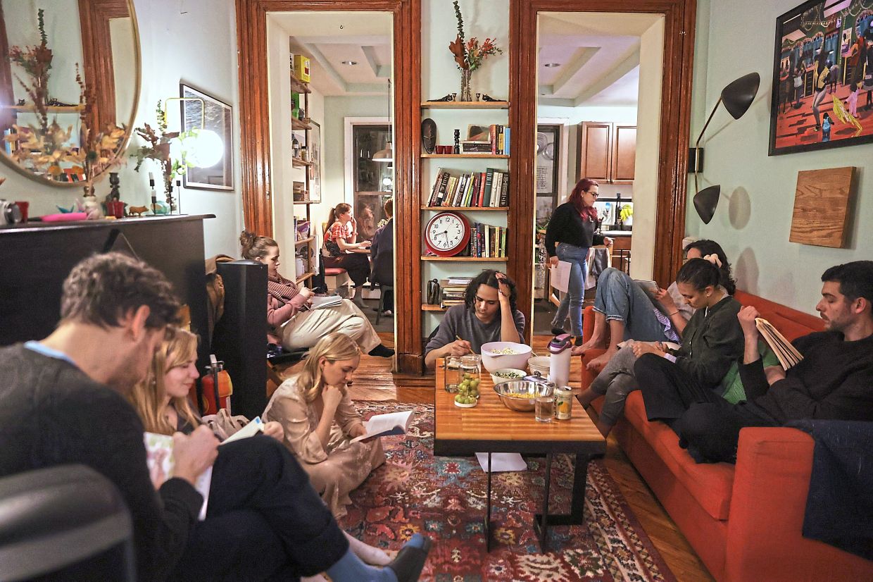 Reading, drawing and conversation are encouraged during the gathering.
