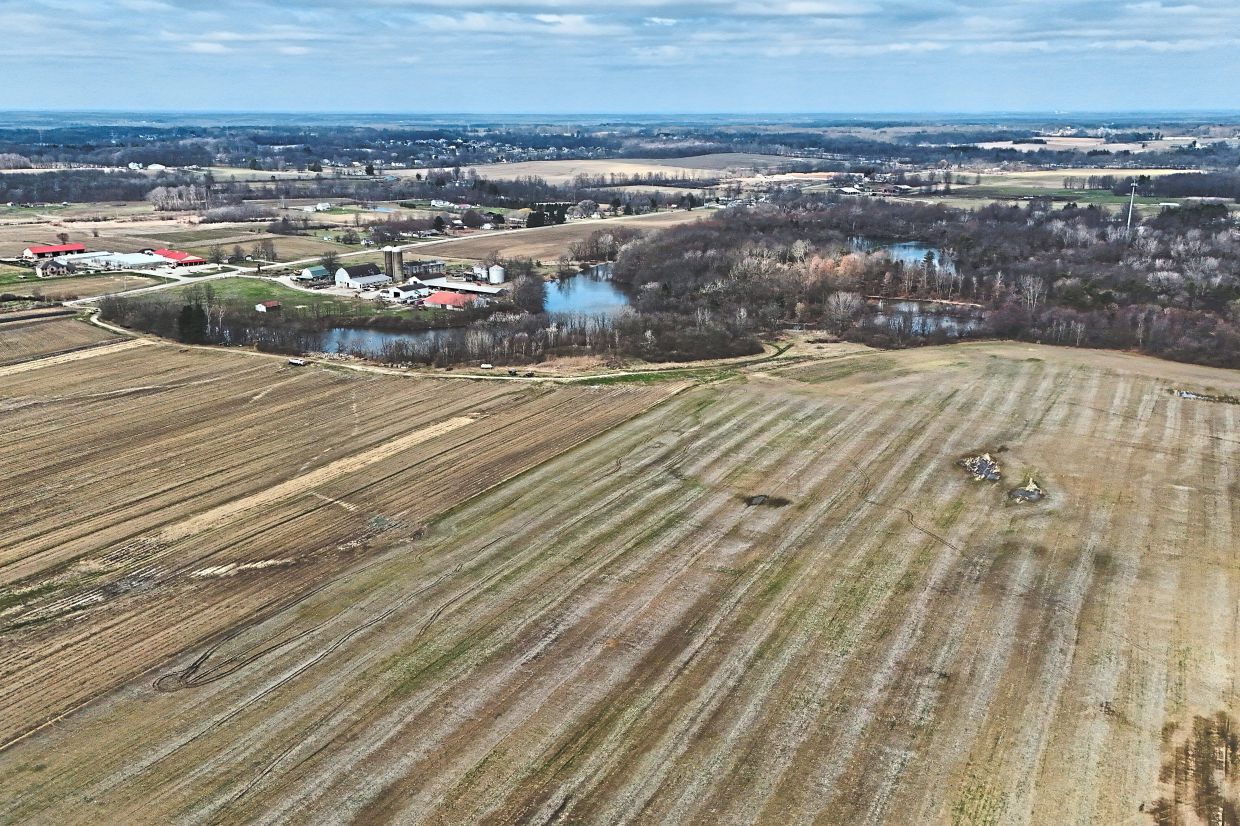 Farmland for a blocked solar development sits in Canfield, Ohio.