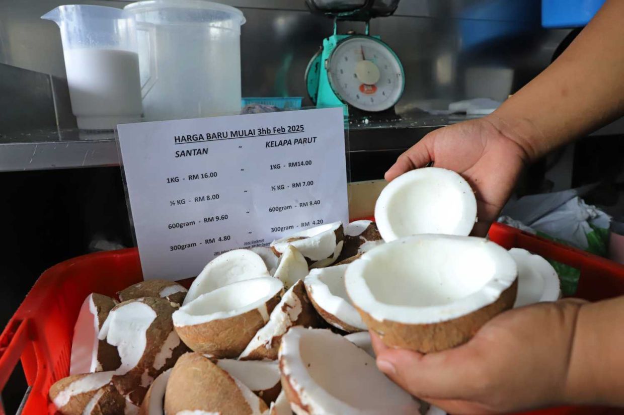 The average price of grated coconut went up by 37.9% last year, the biggest increase in a list of 125 food items and other daily necessities tracked by the Department of Statistics Malaysia (DOSM).