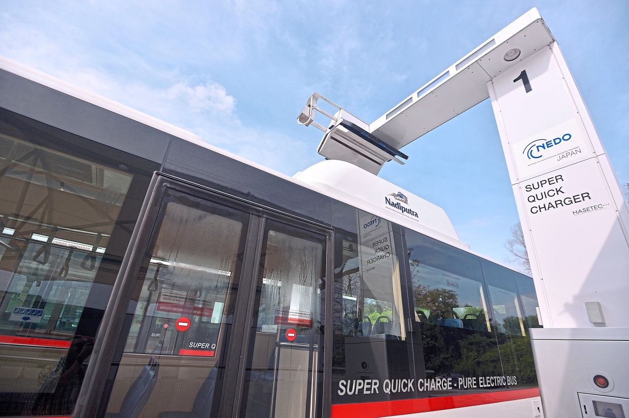 A charging station for electric buses which is soon to become a common sight. — Filepic