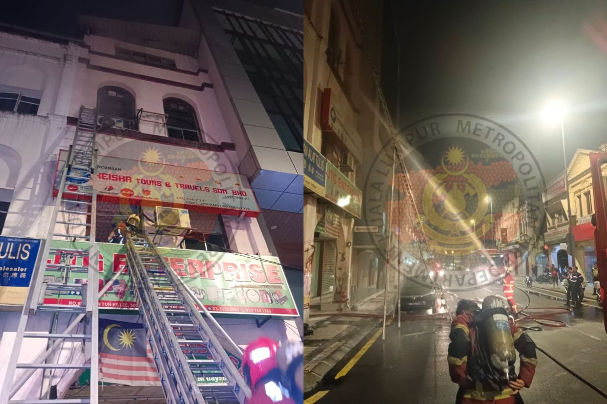 A total of 45 firefighters and officers from the Jalan Hang Tuah Fire and Rescue Station, assisted by the Titiwangsa, Pudu, Sentul and Sri Hartamas stations, were deployed to the scene.