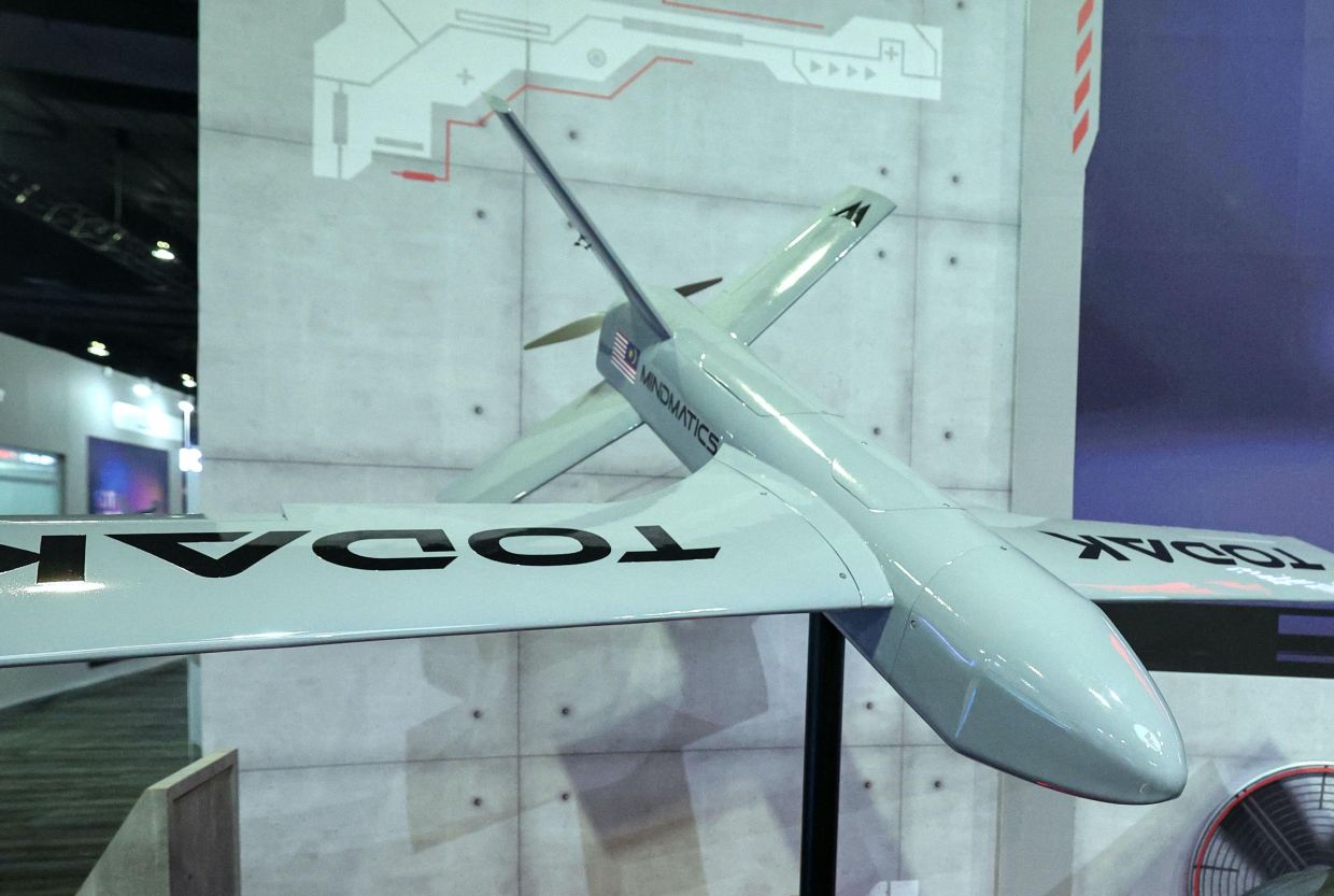 Todak was first displayed to the public at the Defence Services Asia 2024. The drone can carry a warhead of up to 0.5kg with the ability to fly to a target as far as 75km.