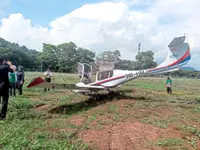 Light plane makes emergency landing