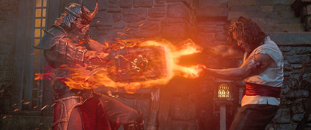 Ludi Lin (right) reprises his role as Liu Kang in the Mortal Kombat sequel. Photo: Handout
