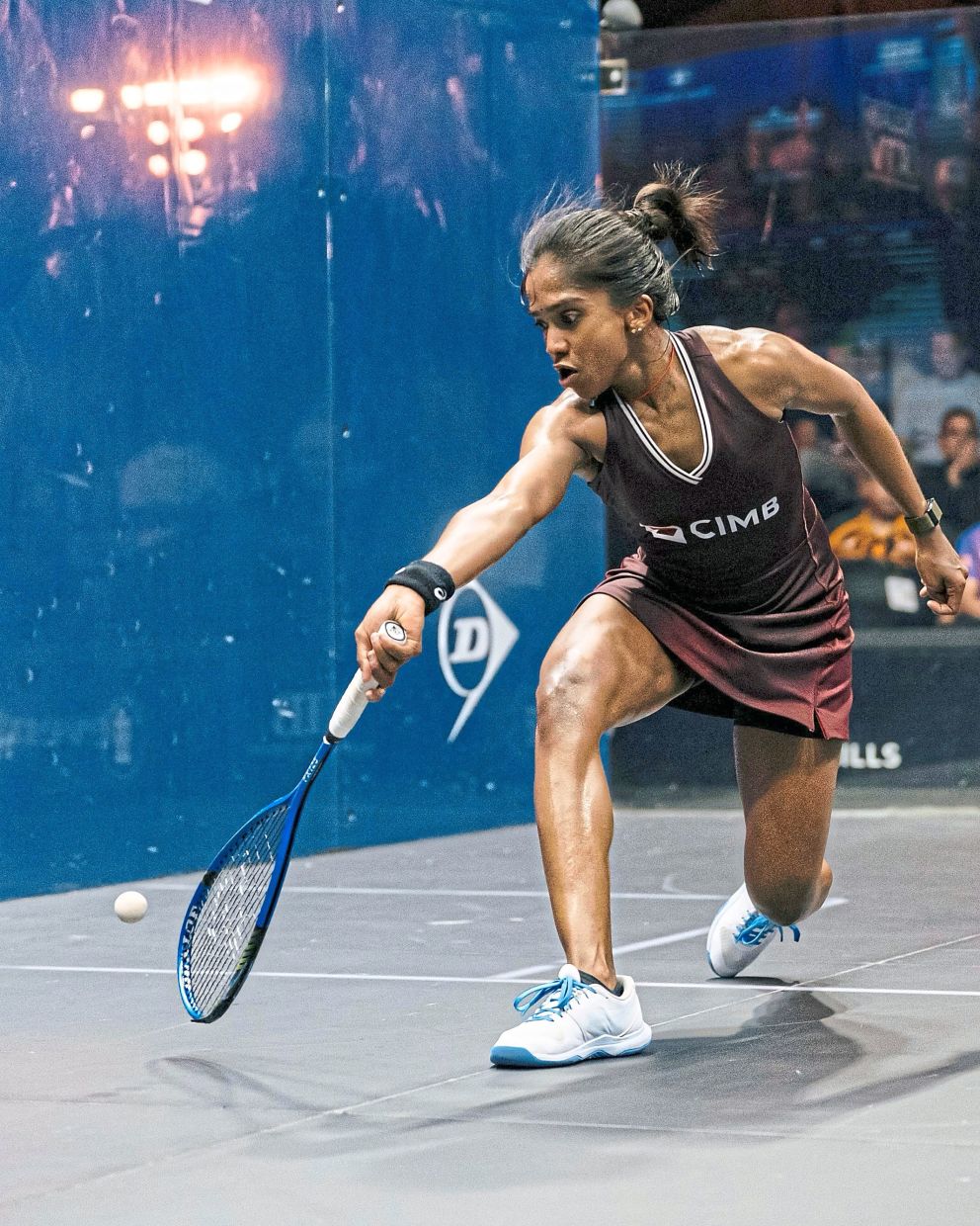 Great resilience: S. Sivasangari in action at the World Championships in Giza. ­— PSA Squash Tour