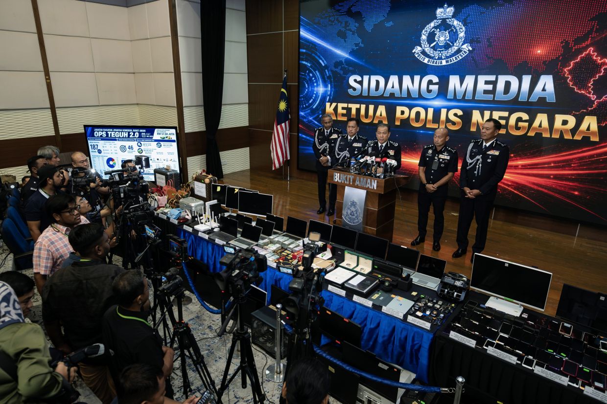 Mohd Khalid said police also seized various assets and properties believed to be linked to online scam activities.