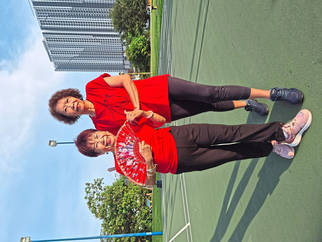 For Woon (left) and Ow, dance sessions are not only a form of exercise but also a way to build friendships.