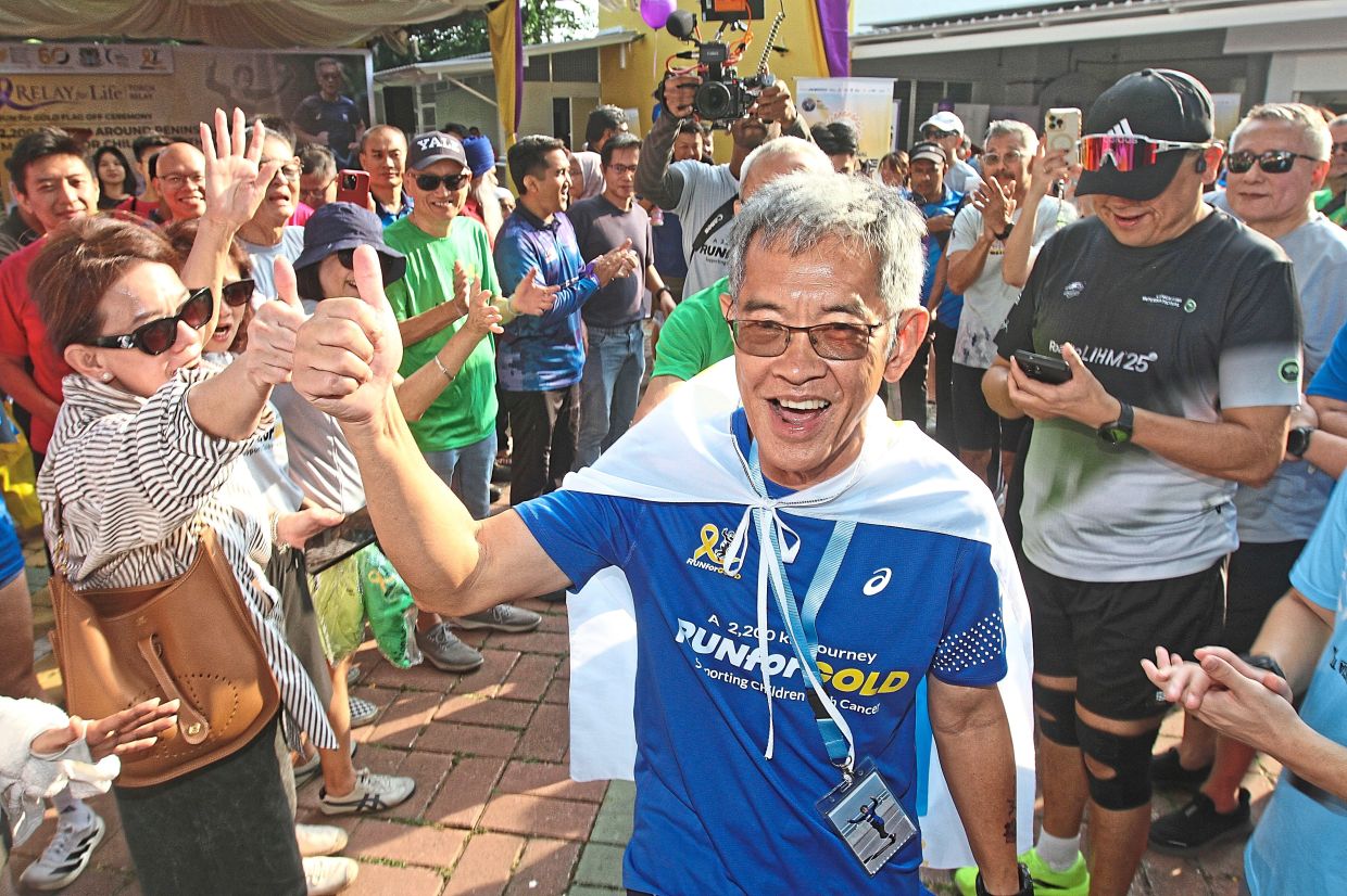 Lim, 66, is currently on a 2,200km run around Peninsular Malaysia. Photo: The Star/Lim Beng Tat