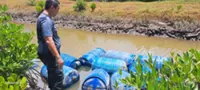 3,600 litres of pilfered petrol recovered from remote Pitas river