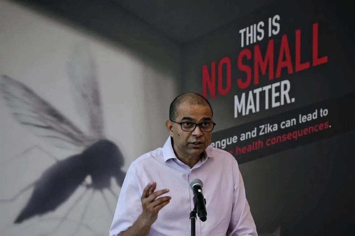 Senior Minister of State for Sustainability and the Environment Janil Puthucheary speaking at the launch of the National Dengue Prevention Campaign 2026 on May 16. - Photo: ST