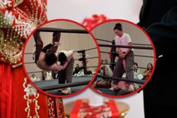 China couple make wedding memorable by hosting wrestling match, with loser facing housework