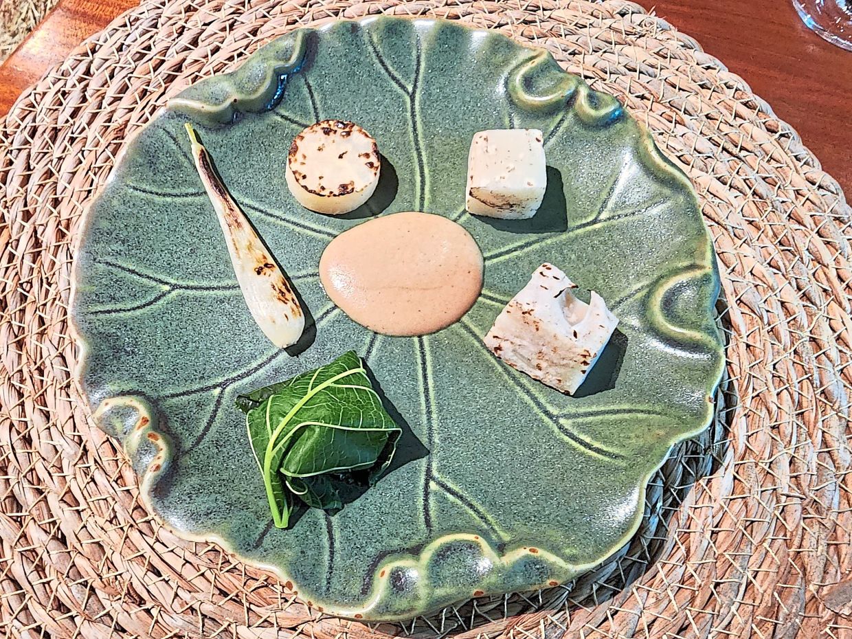 Native vegetables are grilled to showcase their natural attributes.