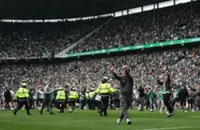 Soccer-Hearts call for strong action after 'shameful' scenes at Celtic