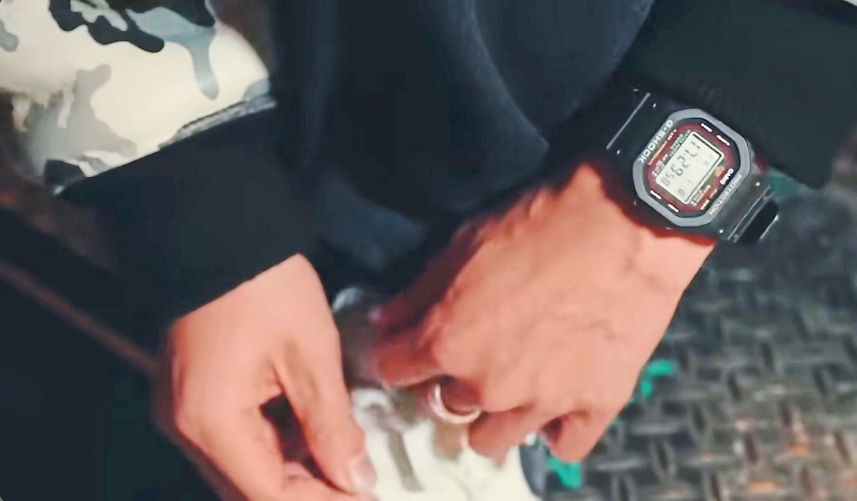 G-SHOCK on the wrist of Horigome, the brand’s global ambassador.