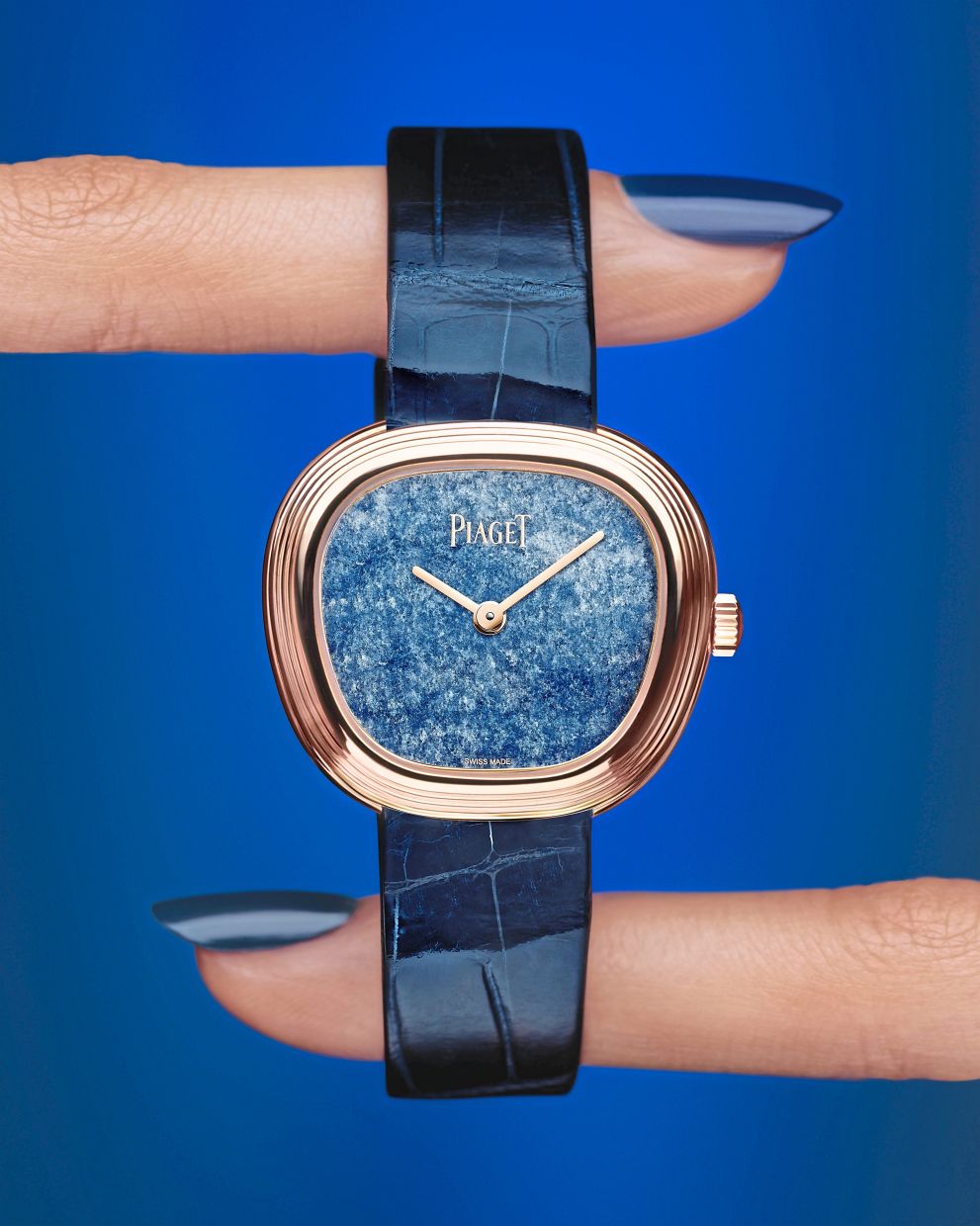 Piaget new Sixtie in blue quartz.