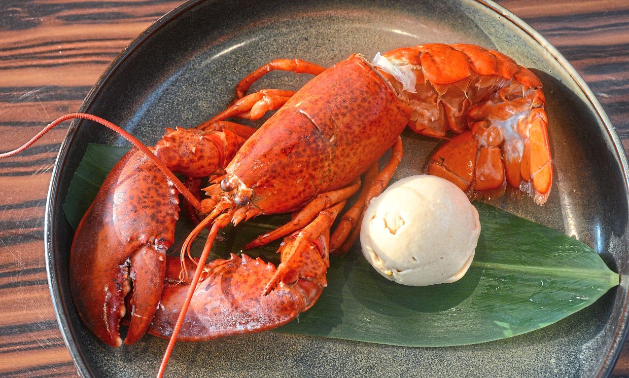 The Lobster Ice Cream treat is proving popular among guests at the Spice Market Cafe in Shangri-La Rasa Sayang.