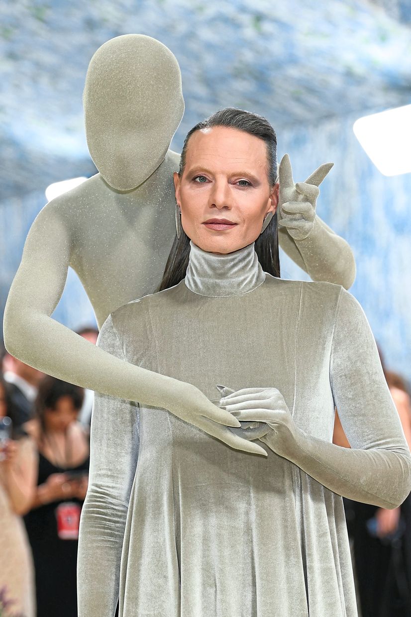 Tony Award-winning Broadway producer Jordan Roth wore a breathtaking ‘living sculpture’ gown created by London-based couturier Robert Wun. The look was inspired by Jean-Leon Gerome’s painting Pygmalion and Galatea, exploring the boundary where classical sculpture comes to life. — AFP