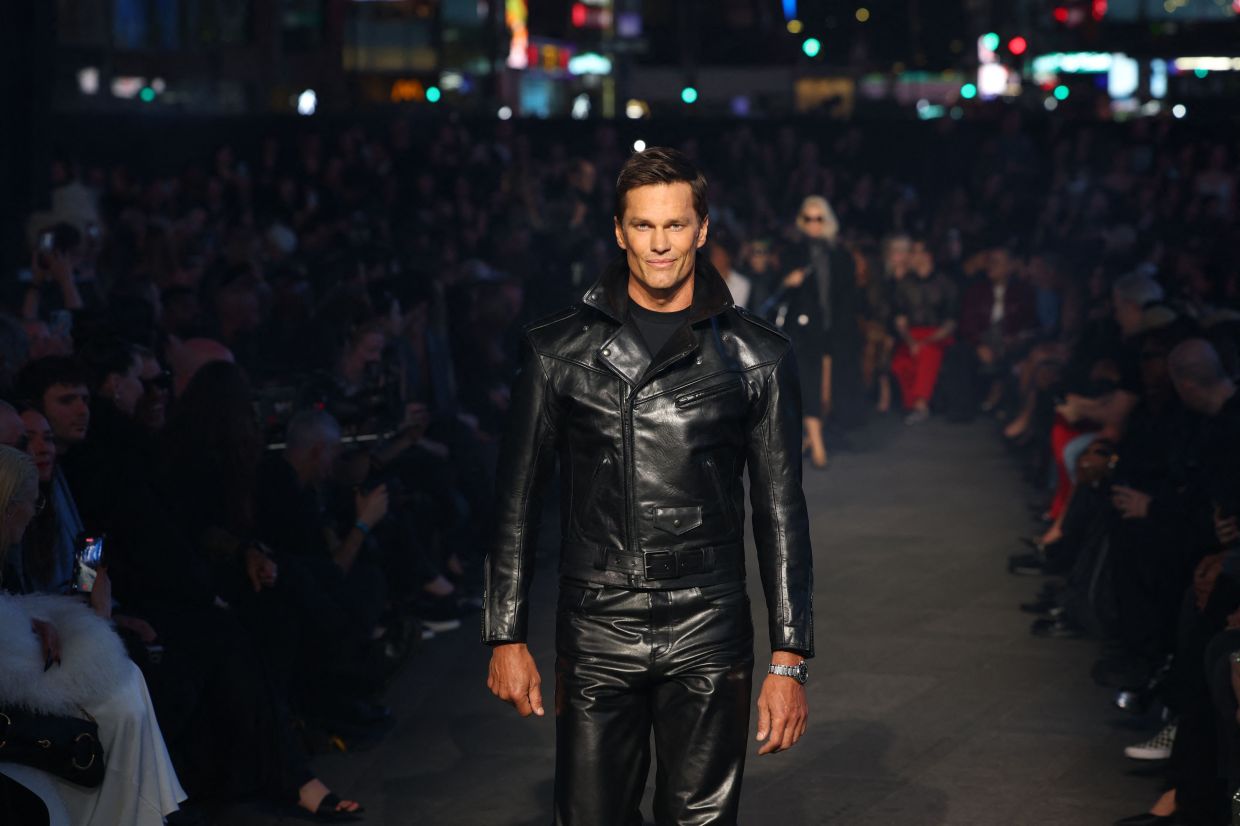 Tom Brady walks the runway during the Gucci Cruise 2027 collection fashion show. Photo: AFP