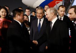 Putin lands in China for trip that aims to show unshakeable ties after Trump pomp