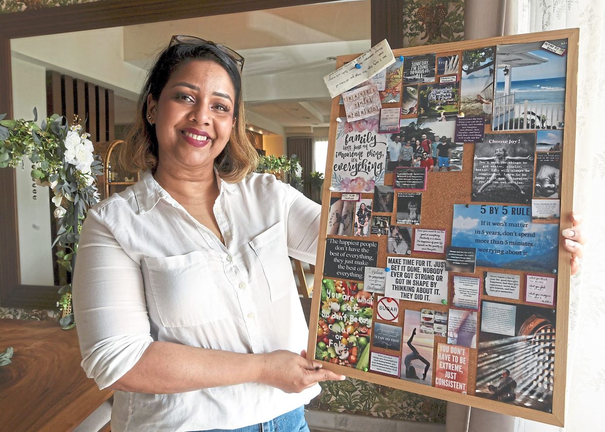 Dr Dakshinah with her vision board.